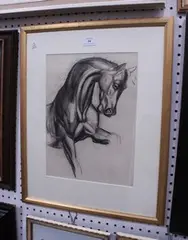 James Stroudley, Study of a Horse, chalk drawing