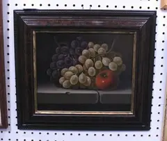 H.J. Sabela, Still Life Study of Grapes and an Apple, 1902, oil on canvas