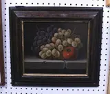 H.J. Sabela, Still Life Study of Grapes and an Apple, 1902, oil on canvas