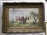 Wilhelm Westerop, Plough Team at Rest, oil on canvas