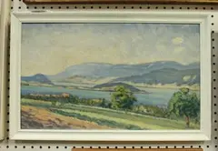R.H. Mecolf, Lac de Bienne, Ile de St. Pierre, Switzerland, oil on canvas