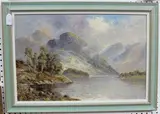 F. E. Jamieson, Highland View with Loch, oil on canvas