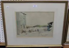 Charles Goddard Napler, Salcombe in Devon, pen and watercolour