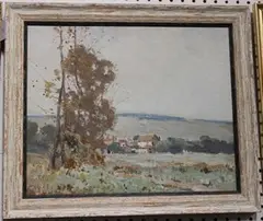 Fred Milner, Morning Dew, Alfriston, Cuckmere Valley, Sussex, oil on board