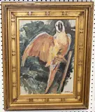 Gaëtan Dumas, Study of a Parrot, oil on canvas