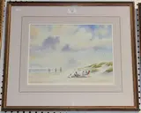Adrian Taunton, The Red Deck Chair, watercolour