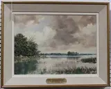 Hubert Bauer, Soft Light on the Marshes, oil on canvas