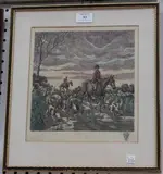 Geoffrey Sparrow, Hunting Scene, hand-coloured etching