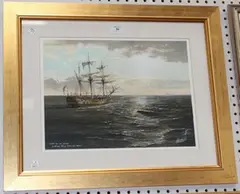 Howard Birchmore, Light on the Water - A 50 Gun Ship On Patrol Off Ushant, 2002, watercolour and gouache