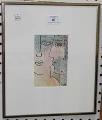 Jack Yates, Head Study, watercolour