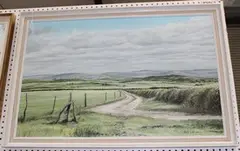 Downland View by Mervyn Goode, 1970, oil on board, sold Jul 2015