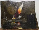 J. Whitehand, Cornwall, oil on slate