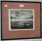Anthony Farrell, Leigh Marshes, 1971, monochrome etching