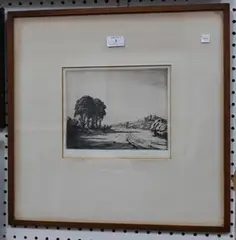 John Gidley Withycombe, View of a Country Path, etching