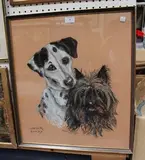 Truda Panet, Comer, Kandy' (Study of Two Dogs), pastel
