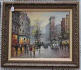 Walter Sita, Paris Street Scene, oil on canvas