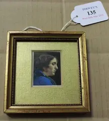 Barbara H. Williams, Gypsy' (Miniature Head and Shoulders Portrait in Profile), watercolour