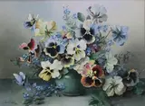 Jack Carter, Still Life Study of Pansies in a Vase
