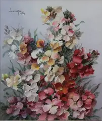 Wall Flowers by Jack Carter, 1984, watercolour, sold May 2015