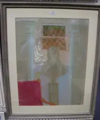 Tom Corey, Study of a Sculpture before a Window, pastel and chalks