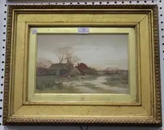 Curtius Duassut, A Marsh Farm, Kent, watercolour