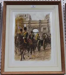 Royal Horse Artillery by Alexei Jawdokimov, watercolour and ink, sold Apr 2015