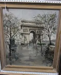 J. Marton, Arc de Triomphe, oil on canvas