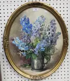 Winifred Walker, Delphiniums, watercolour