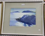 Reginald James Waghorn, Coastal View, probably New Zealand, watercolour