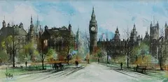 Ron Folland, Westminster in Autumn, oil on canvas