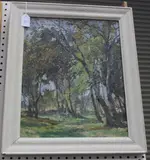 B.S. Pedder, A Birch Wood, early/mid-20th Century oil on board