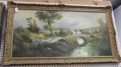 Elisabeth Paetz-Kalich, Hunting Scene, oil on canvas