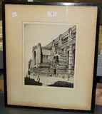 D.G. Bryn Williams, Liverpool Cathedral, monochrome etching