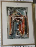 Nick Plumley, Big School at Christ's Hospital, mixed media on paper