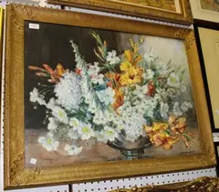 Marion Broom, Still Life Study of Flowers, watercolour
