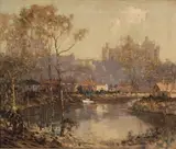 Will Longstaff, View of Arundel from the River, oil on canvas
