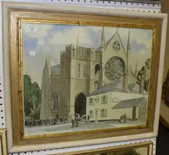 Dion Pears, View of Arundel Cathedral, early/mid-20th Century watercolour