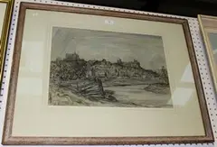John Charles Moody, Arundel, watercolour and pencil