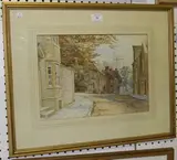 W. Cheesman, Maltravers Street, looking towards the Castle, Arundel, 1903, watercolour and gouache