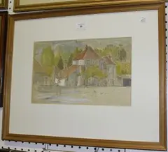 Frank Lewis Emanuel, Priory Farm, Arundel, 1917, watercolour over pencil