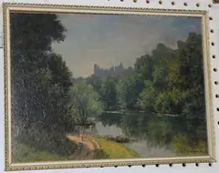 Charles Meacham, View of Swanbourne Lake, Arundel, oil on board