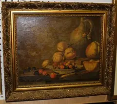 H. Steenwyck, Still Life Study of Fruit, oil on canvas