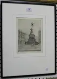 J.H. Wiley, Eros, Piccadilly, London, monochrome etching