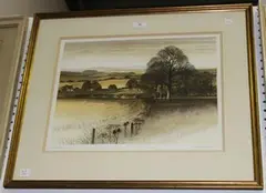 Kathleen Caddick, The Ridgeway, colour etching