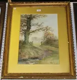 Paul Gutscher, Landscape with Brook, watercolour