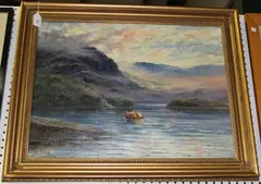 J. A. Daniel, Totaig Ferry, Loch Duich N.B., oil on canvas