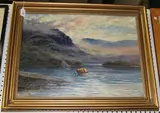 J. A. Daniel, Totaig Ferry, Loch Duich N.B., oil on canvas