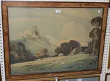 Edwin Harris, View of a Ruined Castle, early/mid-20th Century watercolour