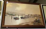 Don Micklethwaite, Harbour Scene in the North of England, oil on canvas