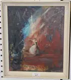 George William, Study of a Dancer on Stage, oil on canvas-board